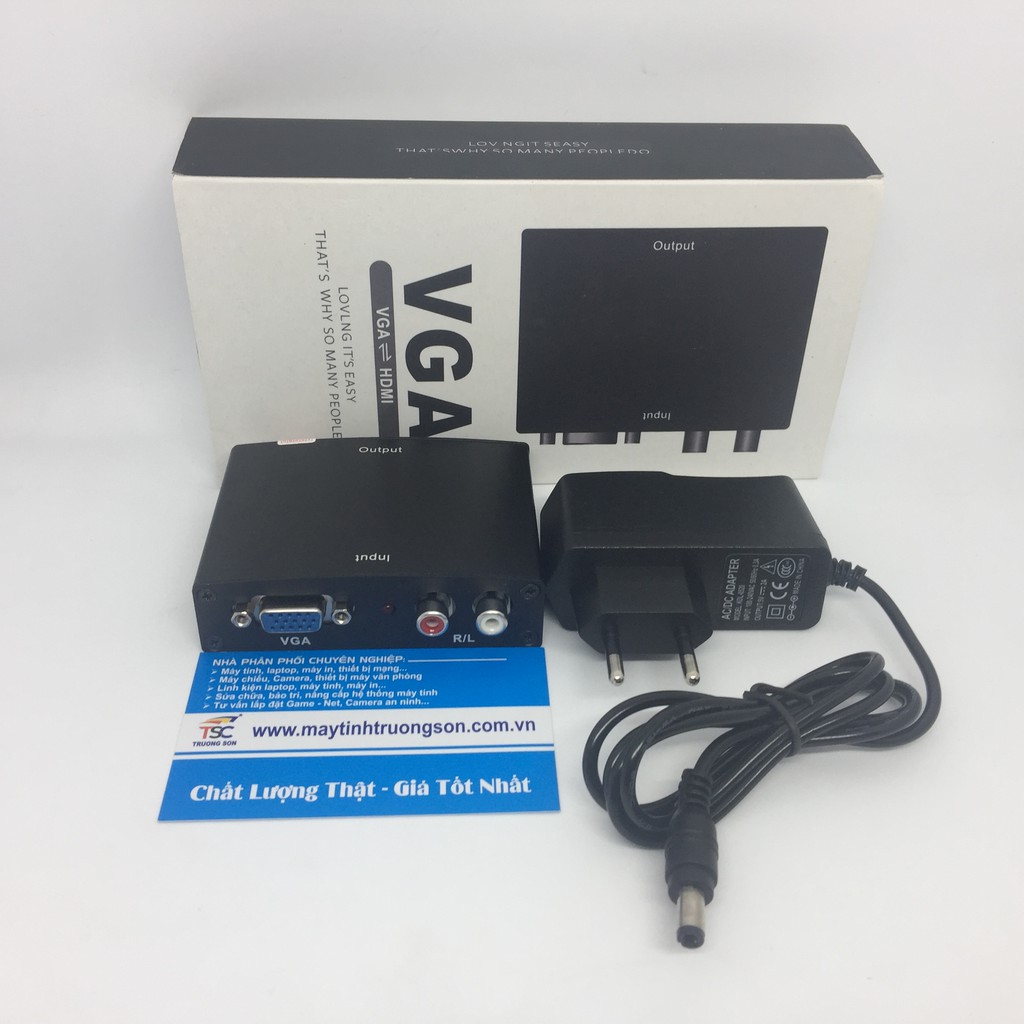 Bộ Chuyển Đổi VGA Sang HDMI Box Màu Đen