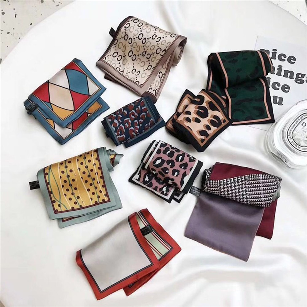 Khăn Quàng Cổ Giả Lụa Loại Dài 98cm In Họa Tiết Thời Trang Cho Nữ