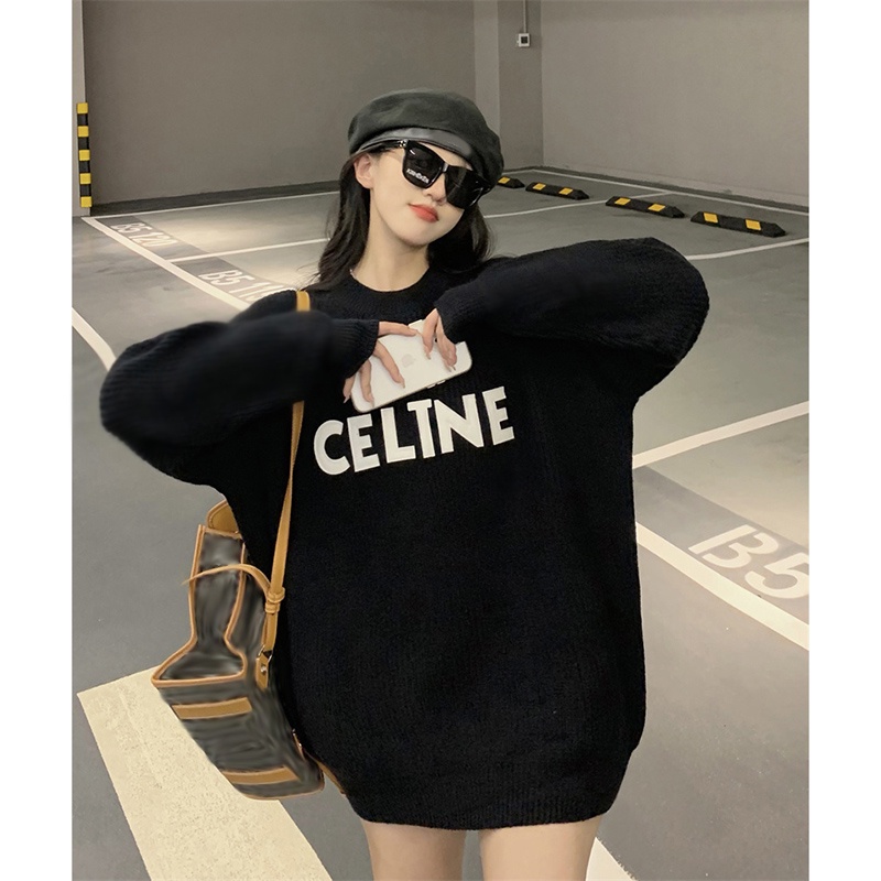 Áo sweater tay dài cổ tròn phong cách Hàn Quốc cho nữ