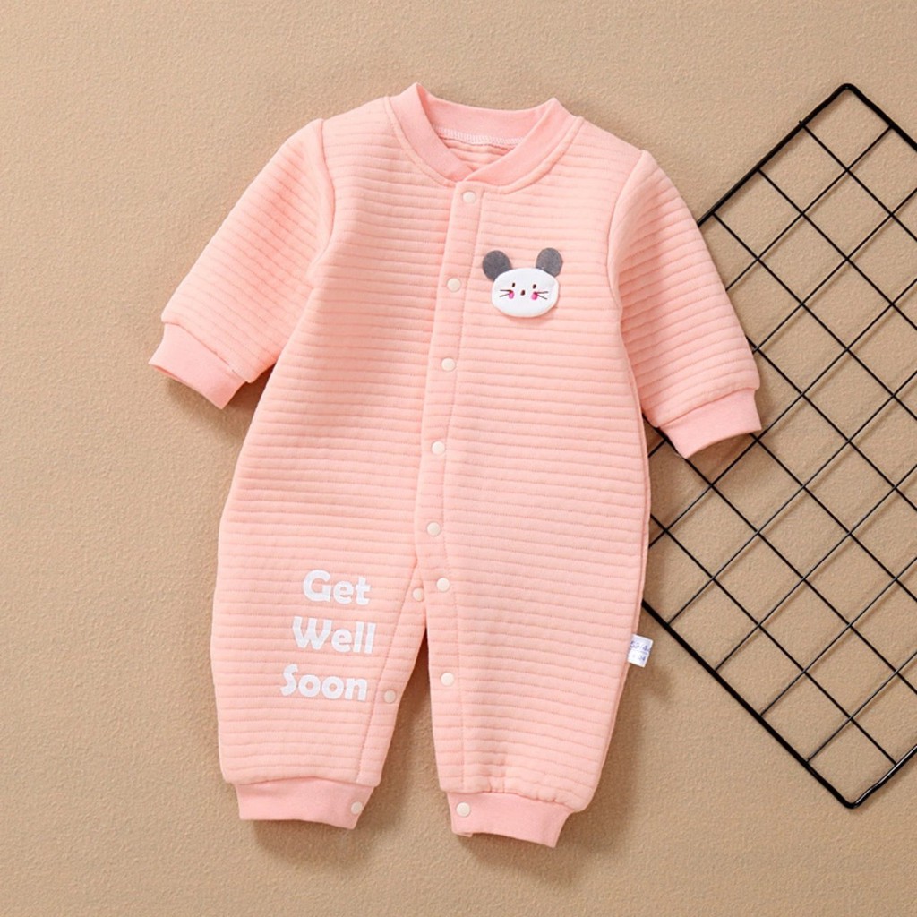 Body liền thân trần bông, bodysuit dài tay cotton cho bé trai và bé gái sơ sinh từ 3-15kg, hàng đẹp xuất Hàn