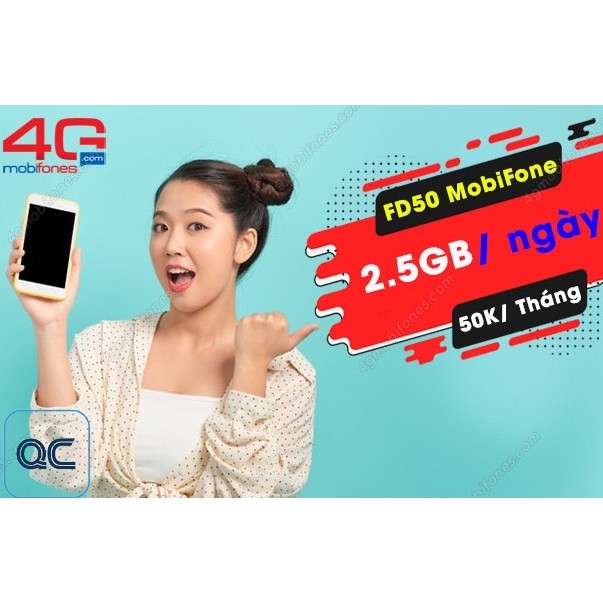 Sim 4G mobifone 75GB duy trì 50k có sẵn tháng đầu sử dụng toàn quốc