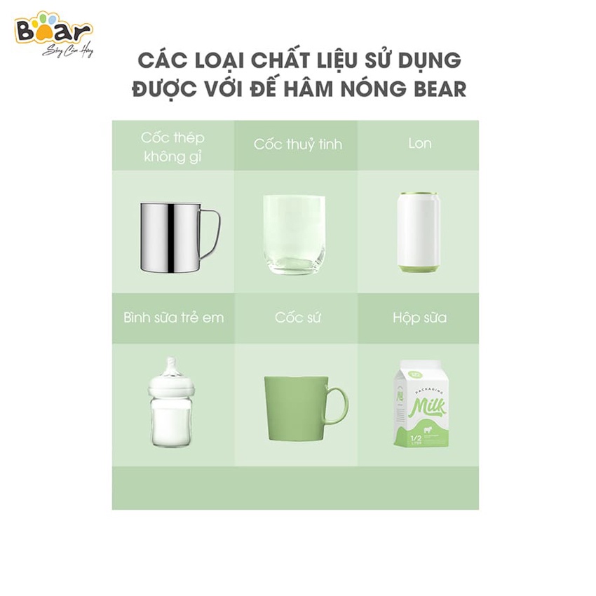 Cốc Hâm Nóng Kèm Đế Bear DRBD-A16B1 (Hàng chính hãng 1 đổi 1 trong 30 ngày, bảo hành 18 tháng) - HomeMart