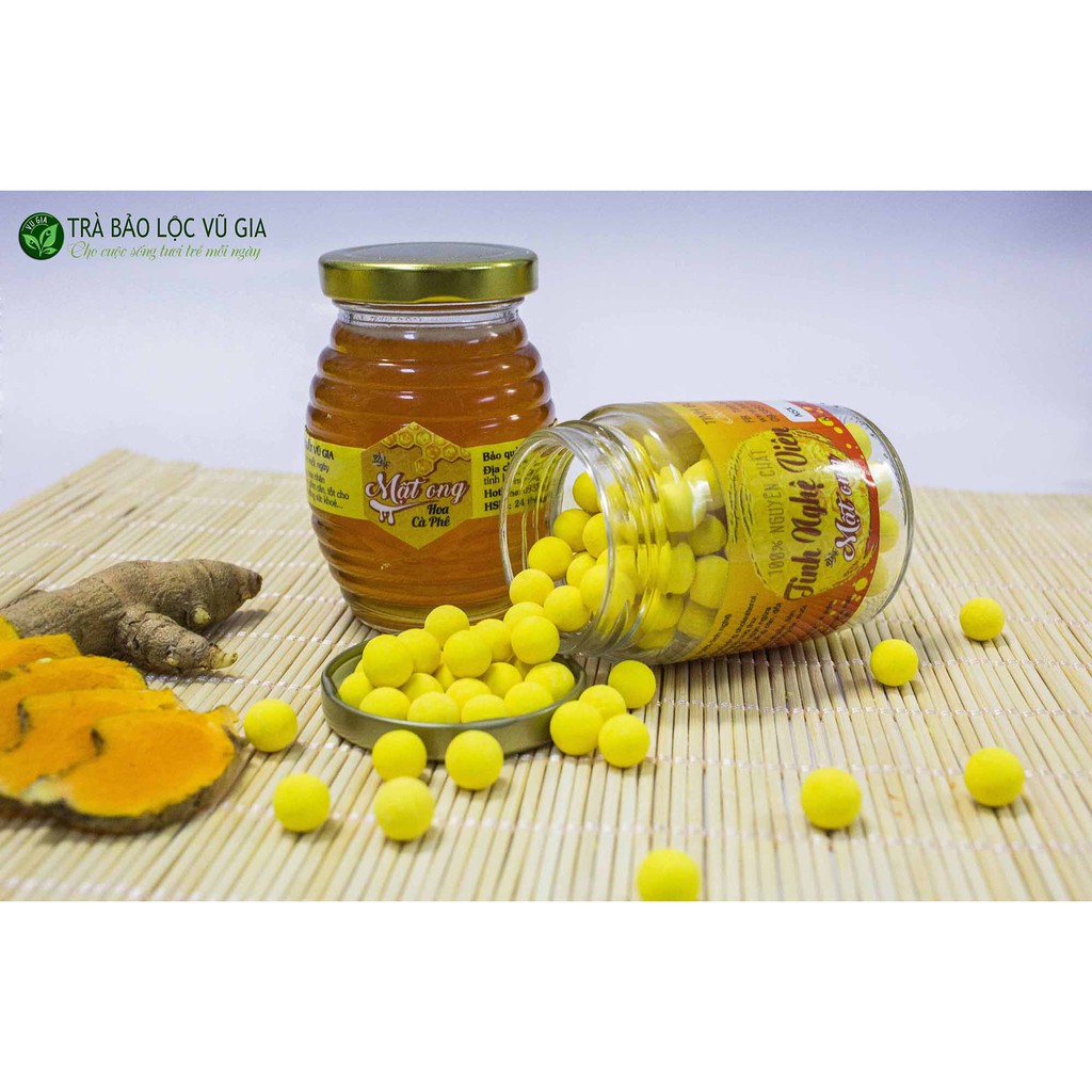 Tinh Nghệ Viên Mật Ong Nguyên Chất Vũ Gia (250g/hũ) - Hỗ trợ dạ dày tiêu hóa, làm đẹp dưỡng da