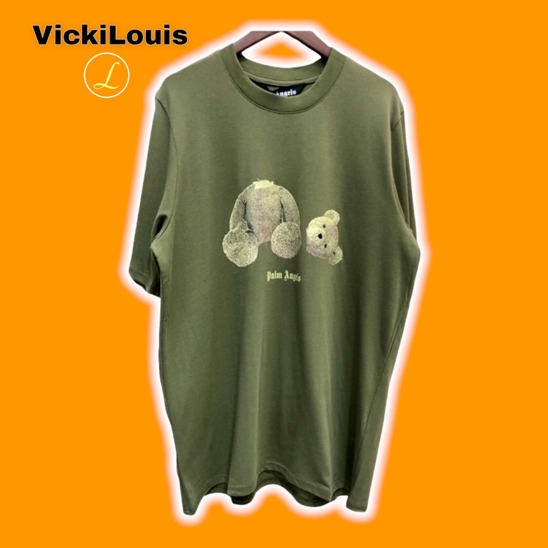 ★[𝐋𝐨𝐮𝐢𝐬] Tee T-shirt Áo phông Palm AGels Bear print high quality cao cấp