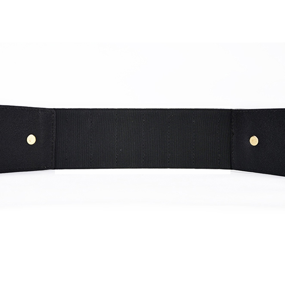 Thắt lưng bản rộng bằng da màu trơn phong cách cổ điển sang trọng cho nữ