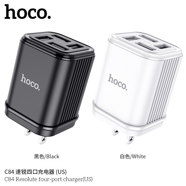 Củ sạc hoco C84 có 4 cổng USB nguồn max 3.5A