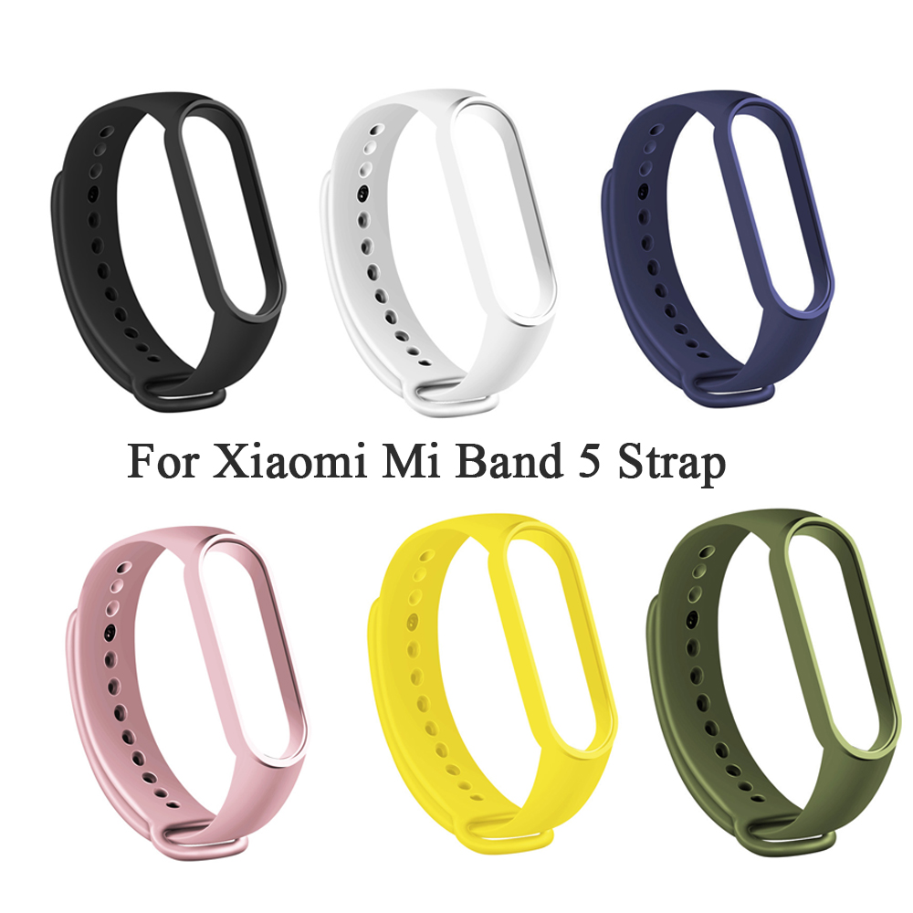 Silicone Strap Compatible with Xiaomi Mi Band 5, Adjustable Colourful Replacement Wristband Soft Sport Watch Band Replacement for Xiaomi Mi Band 5