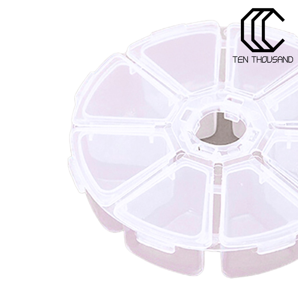 Hộp Đựng Thuốc Hình Tròn 8 Ngăn Phân Loại Hạt Tiện Dụng Mang Theo Du Lịch