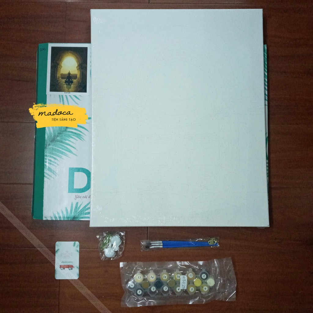 Tranh tô màu theo số hóa Madoca có khung 40x50cm Thiền Định T2063