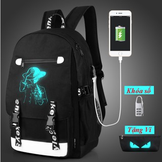 Balo Nam Dạ Quang Phát Sáng ĐỘC & LẠ, Tặng Ngay Cáp Sạc, Ví Dạ Quang Hình Mắt & Khóa Chống Chộm Cao Cấp - BL03KNVI