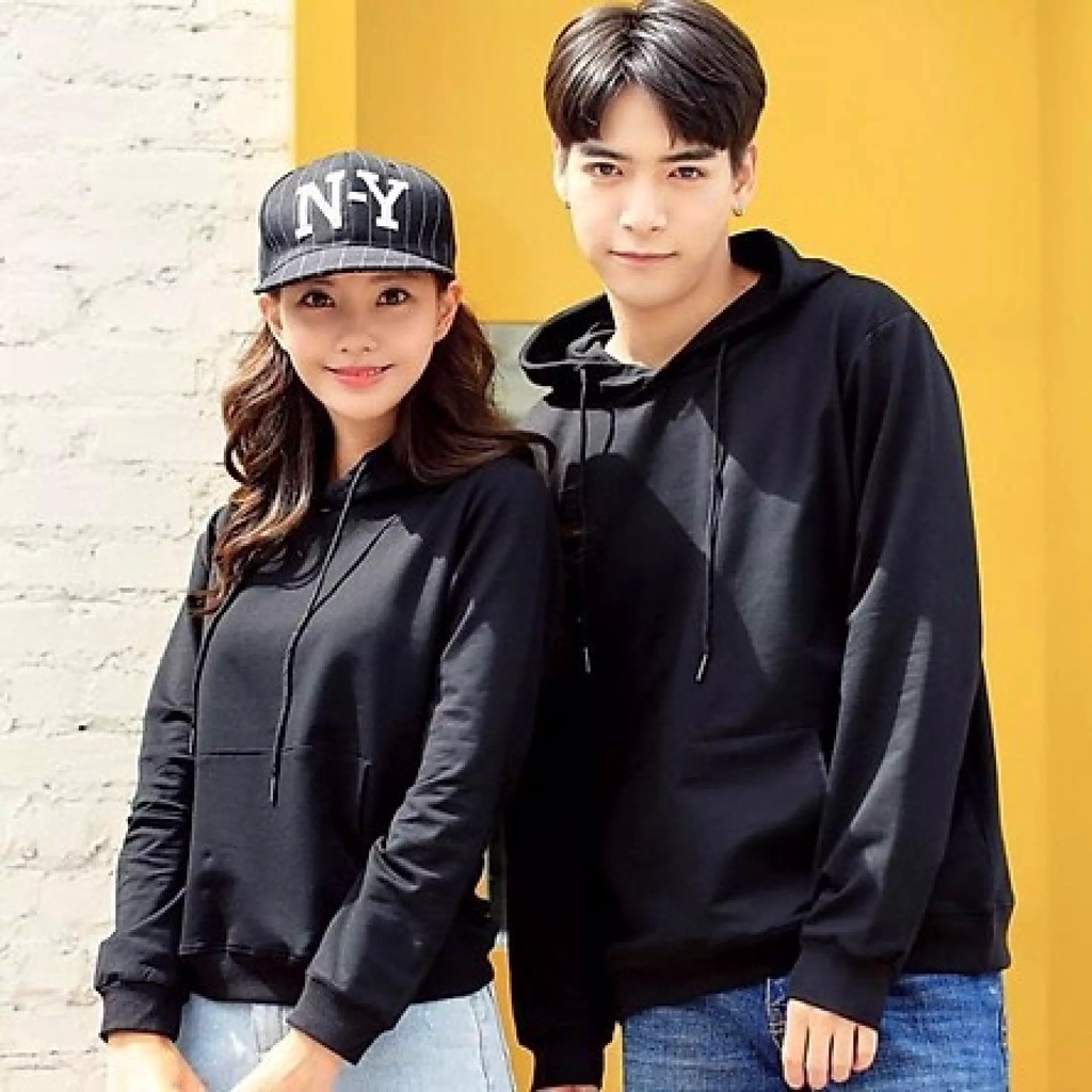 Áo khoác nỉ Hoodie trơn thời trang thu đông, Áo Hoodie Nam Nữ Unisex vải dày dặn ấm áp UNISEX từ 45kg - 80kg - DOKI