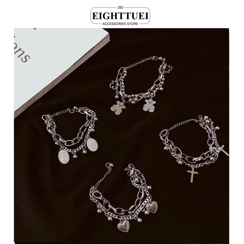 Bracelet Vòng Tay - Lắc Tay Trái Tim - Thánh Giá [Eighttuei]