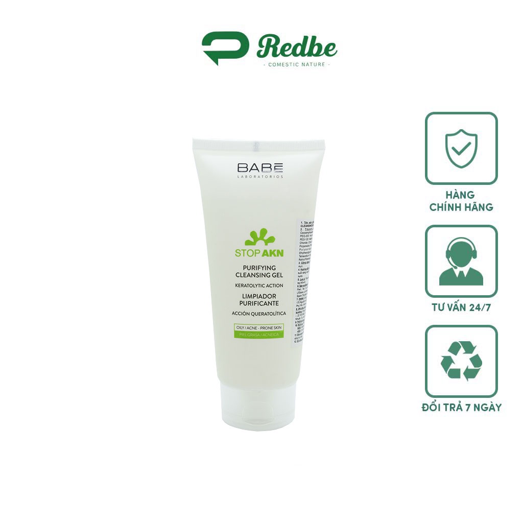 Sữa Rửa Mặt BaBe Stop AKN Purifying Cleansing Gel 100ml và 200ml - MP547 và MP379