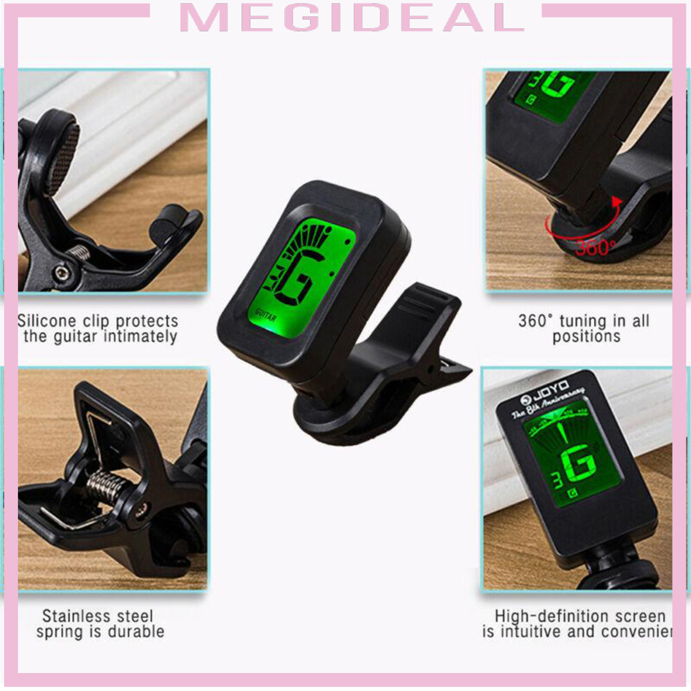 [MEGIDEAL]LCD Screen Digital Tuner Acoustic Guitar Tuner Mini For Guitar Bass Ukulele