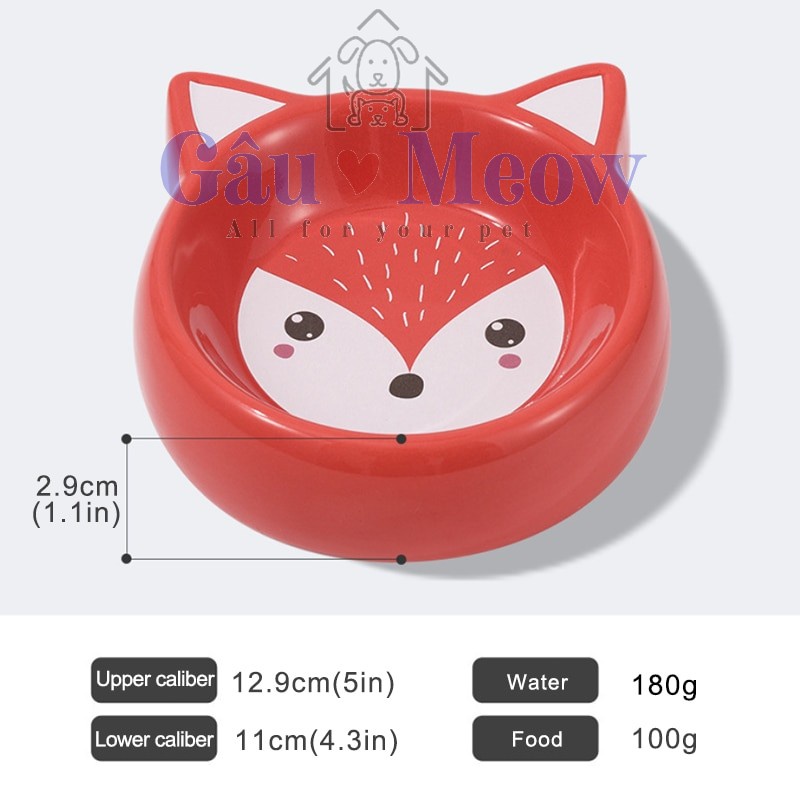 Chén bát ăn bằng sứ cho thú cưng chó con mèo thỏ nhiều kiểu dễ thương