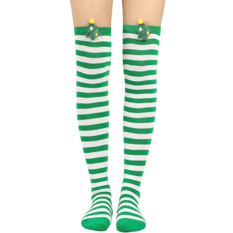 Tất Dài Qua Gối Họa Tiết Giáng Sinh Hoạt Hình Dễ Thương Cho Nữ