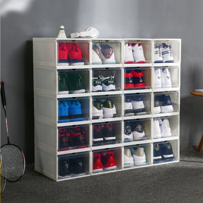 Thanh lý - Hộp nhựa cứng size to đựng giày thể thao sandal dép nữ trong suốt nắp nam châm nhựa cứng cao cấp 2Z13