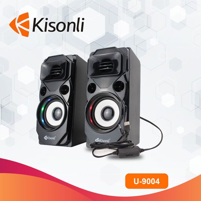 Loa vi tính 2.0 Kisonli U-9004 LED RGB thiết kế gaming hầm hố (Đen) Phụ kiện 1986