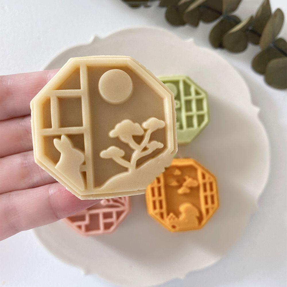 JARRED Khuôn Làm Bánh Trung Thu Dạng Nén Hình Bữa Tiệc 3D Dễ Thương