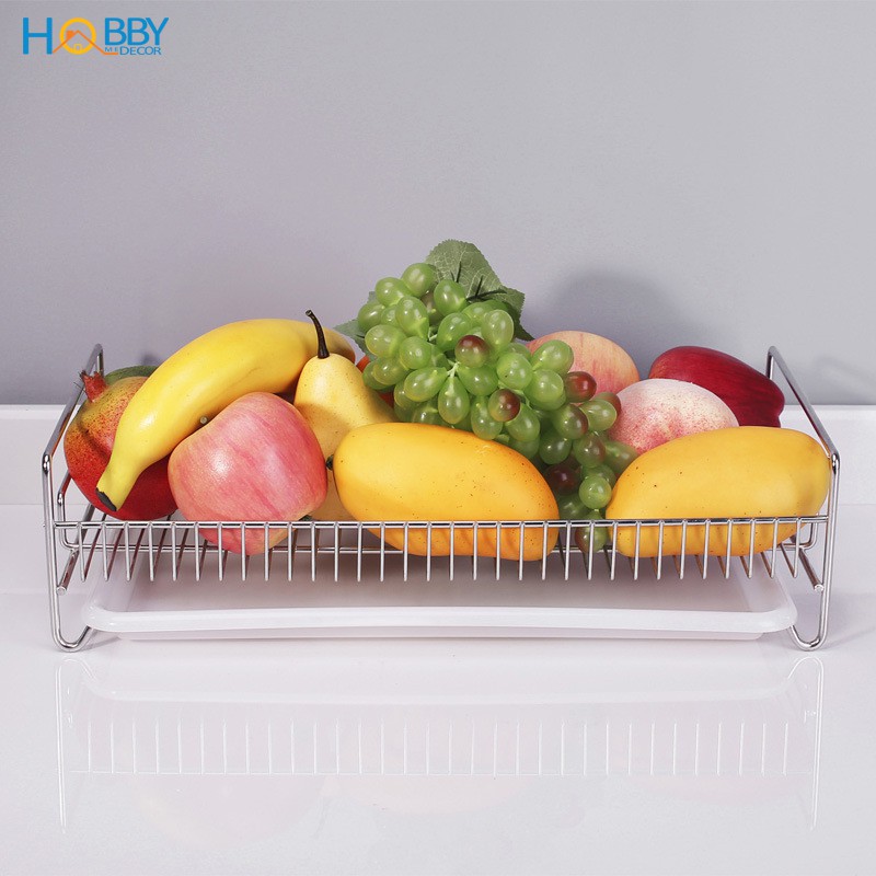 Kệ úp ly chén HOBBY KUL41 Inox 304 kèm khay hứng nước không rỉ sét - ngang 41cm