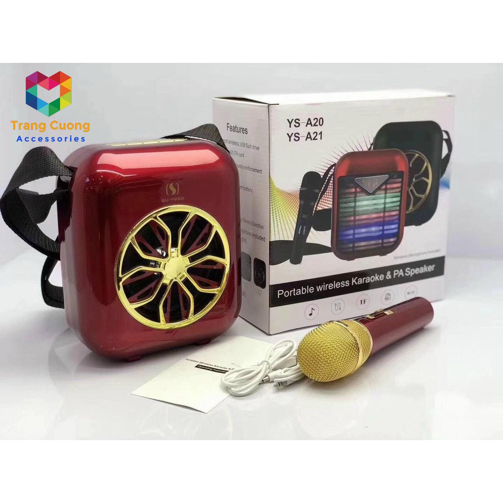 [FREESHIP] Loa karaoke mini YS-A20 tặng micro không dây âm thanh tuyệt vời - Màu ĐEN