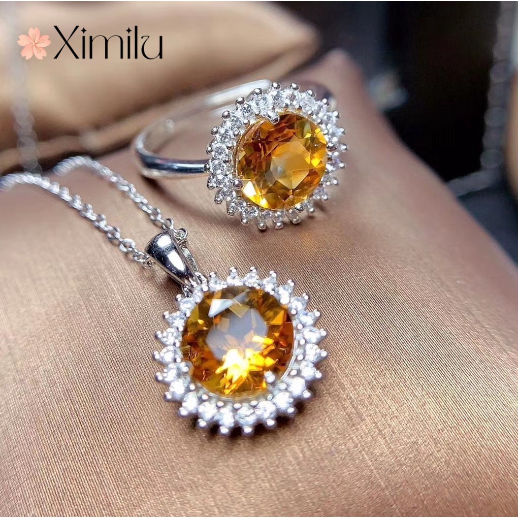 Hàng Mới Về Mới Set Dây Chuyền + Bông Tai + Nhẫn + Vòng Tay Mạ Bạc 925 Đính Đá Sang Trọng Cho Nữ