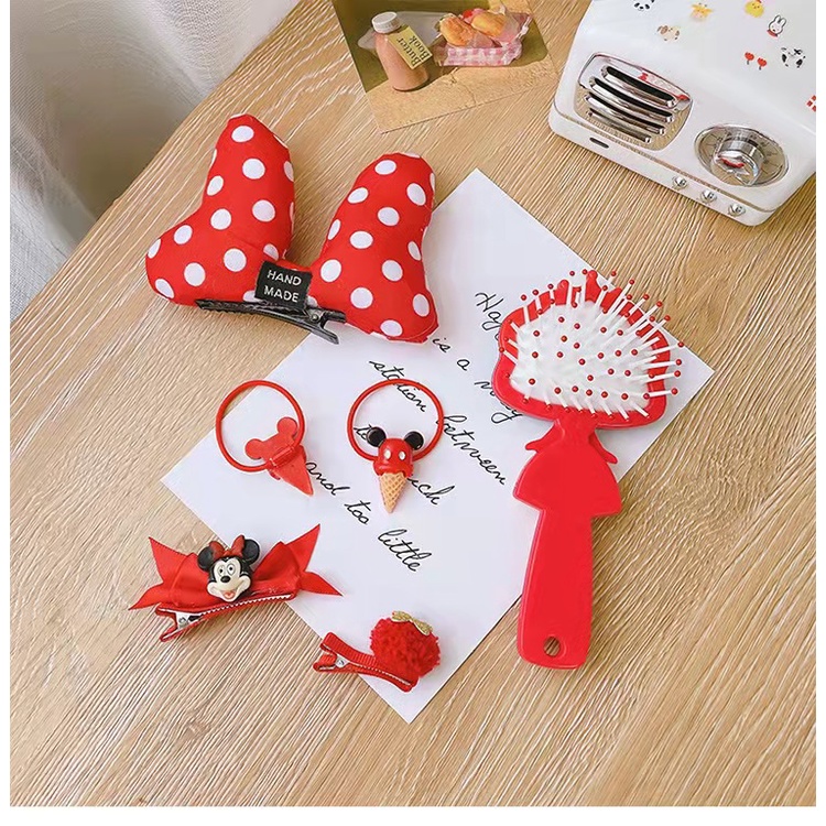 Hộp 6 món dụng cụ làm tóc kiểu hoạt hình xinh xắn cho bé gái