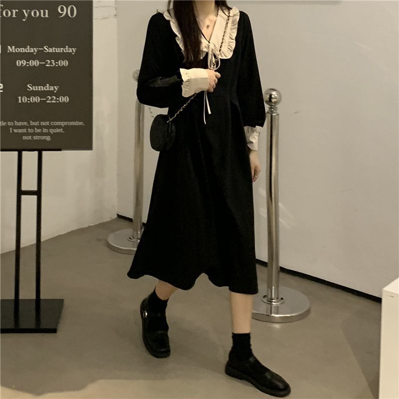 Đầm Tay Dài Cổ Chữ V Thời Trang Hàn Quốc 2020 Dành Cho Bạn Nữ | BigBuy360 - bigbuy360.vn