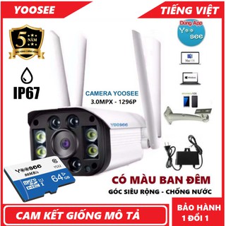 Camera Yoosee ngoài trời 3.0 MP 4 Râu 1296 Pixel