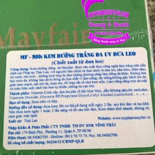 Kem dưỡng trắng da Mayfair