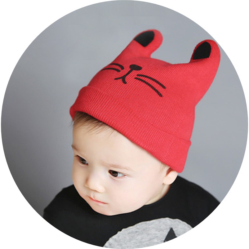 [Ảnh thật] Mũ len tai mèo cho bé, Mũ len cho bé trai, Mũ len mùa đông cho bé