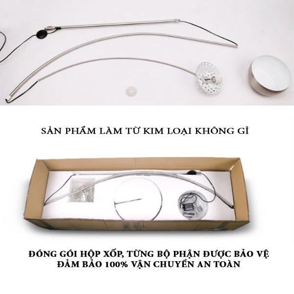 ĐÈN ĐỨNG BOW SIZE S - HÀNG LOẠI 1( CÓ TĂNG GIẢM CHIỀU CAO) - ĐÃ KÈM BÓNG LED