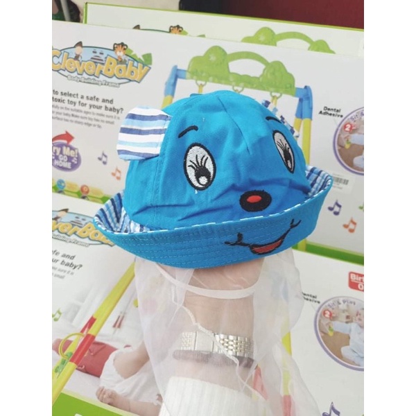 Mũ kèm khăn voan cho bé