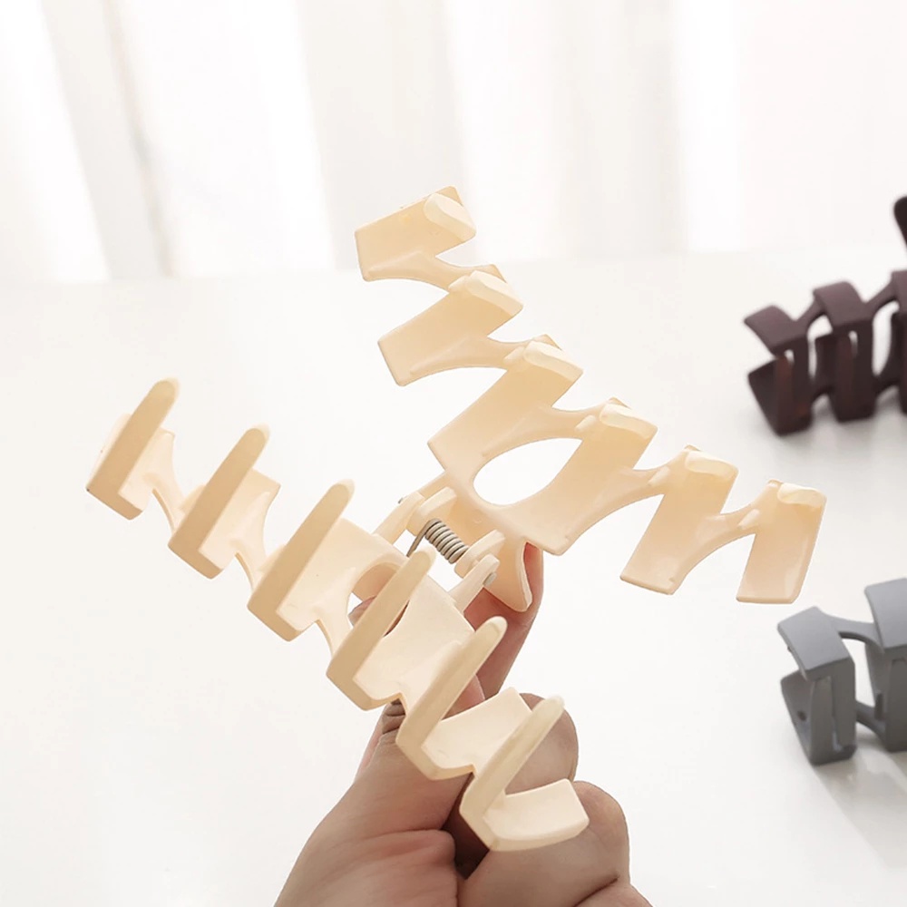 1 Kẹp Tóc Càng Cua Dạng Gợn Sóng Lớn Màu Trơn Kiểu Hàn Quốc