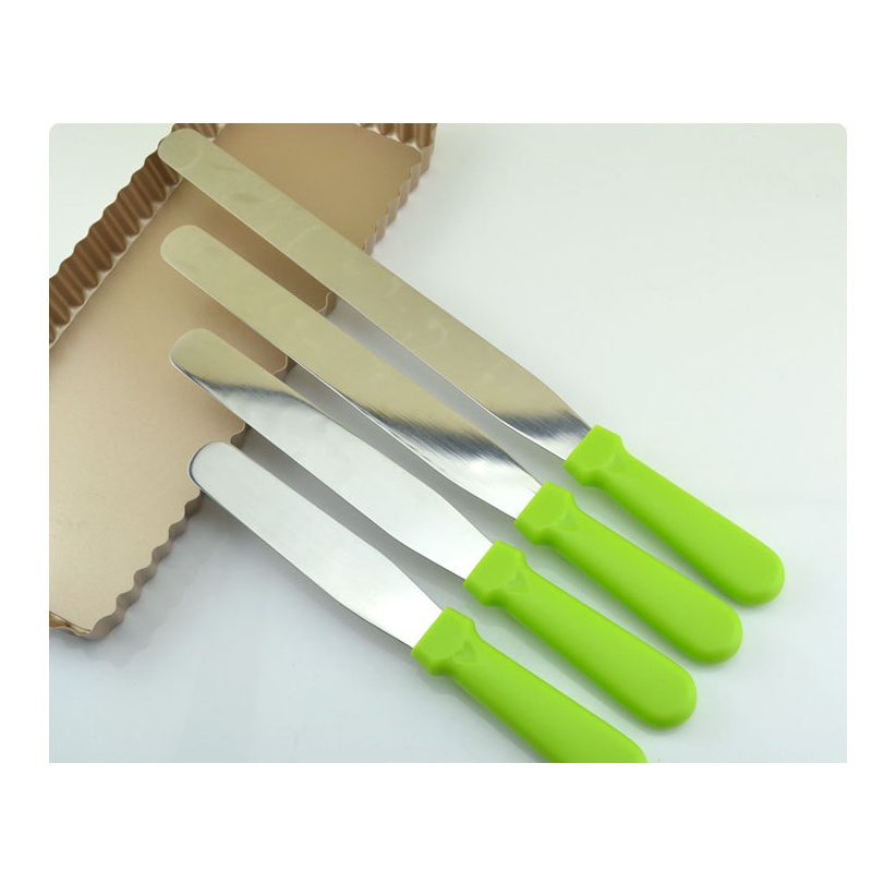 Dao chà láng/ Dao miết dùng trét kem bánh sinh nhật inox cán nhựa nhiều màu cao cấp