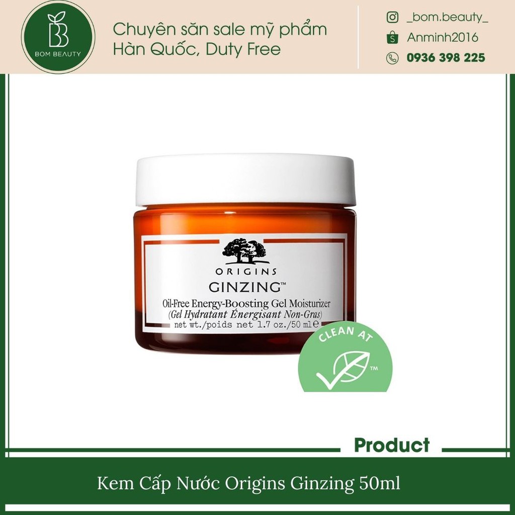 (hot new) Kem dưỡng khôi phục độ tươi sáng cho da Origins GinZing Energy-Boosting Gel Moisturizer