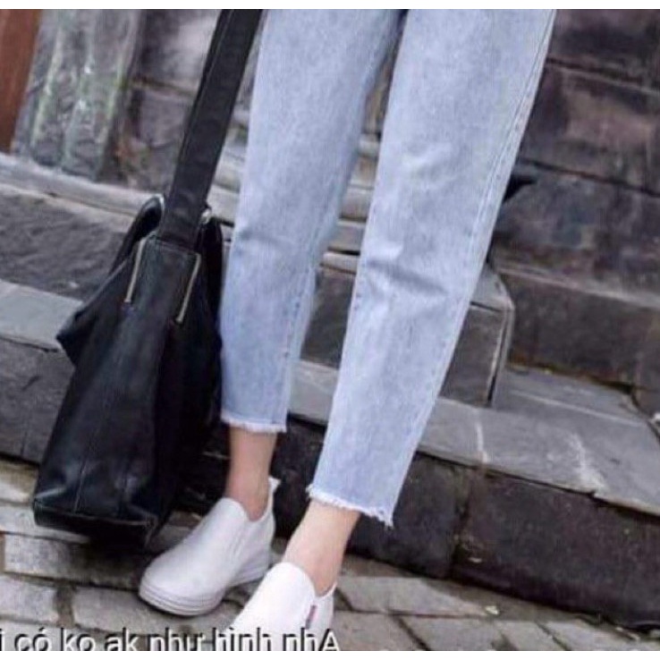 Quần jeans bò baggy rua gấu,Quần bò nữ ống nhỏ màu xanh mặc đi học đi chơi siêu xinh | BigBuy360 - bigbuy360.vn