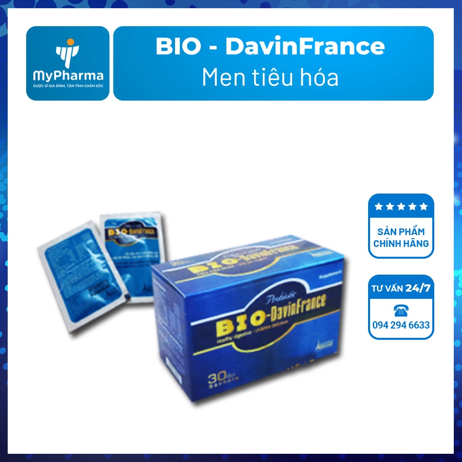 Men tiêu hóa BIO - DavinFrance: Tiêu hóa khỏe - trẻ ăn ngon (30 gói x 3g)