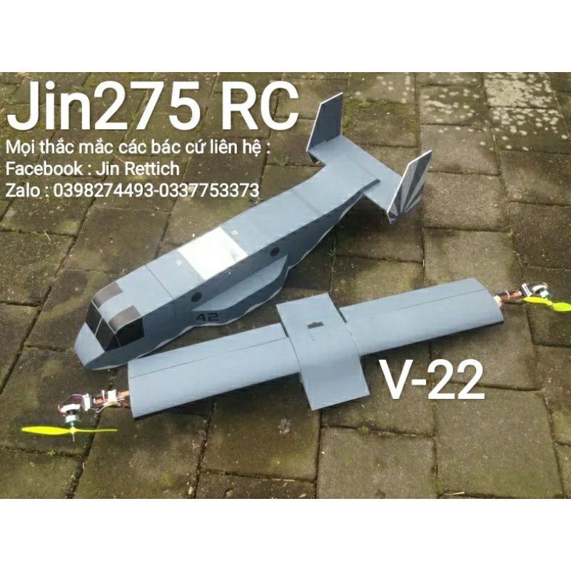 bộ vỏ Kit máy bay V-22 sải 1m cao 25cm rộng 20cm dài 1m20cm