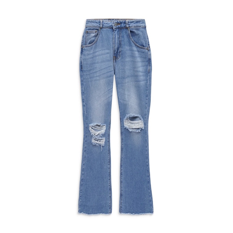 Quần Jean Nữ Flare Cut Back , Chất Jean Dày Dặn , WQJ000046,SOMEHOW