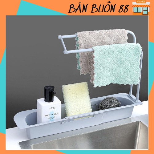 [❌BÁN SỈ❌] Kệ Để Đồ Rửa Chén Bát Đa Năng Có Chỗ Treo Khăn Thông Minh - Khay Để Đồ Rửa Chén Bát 88204 Giang Phạm