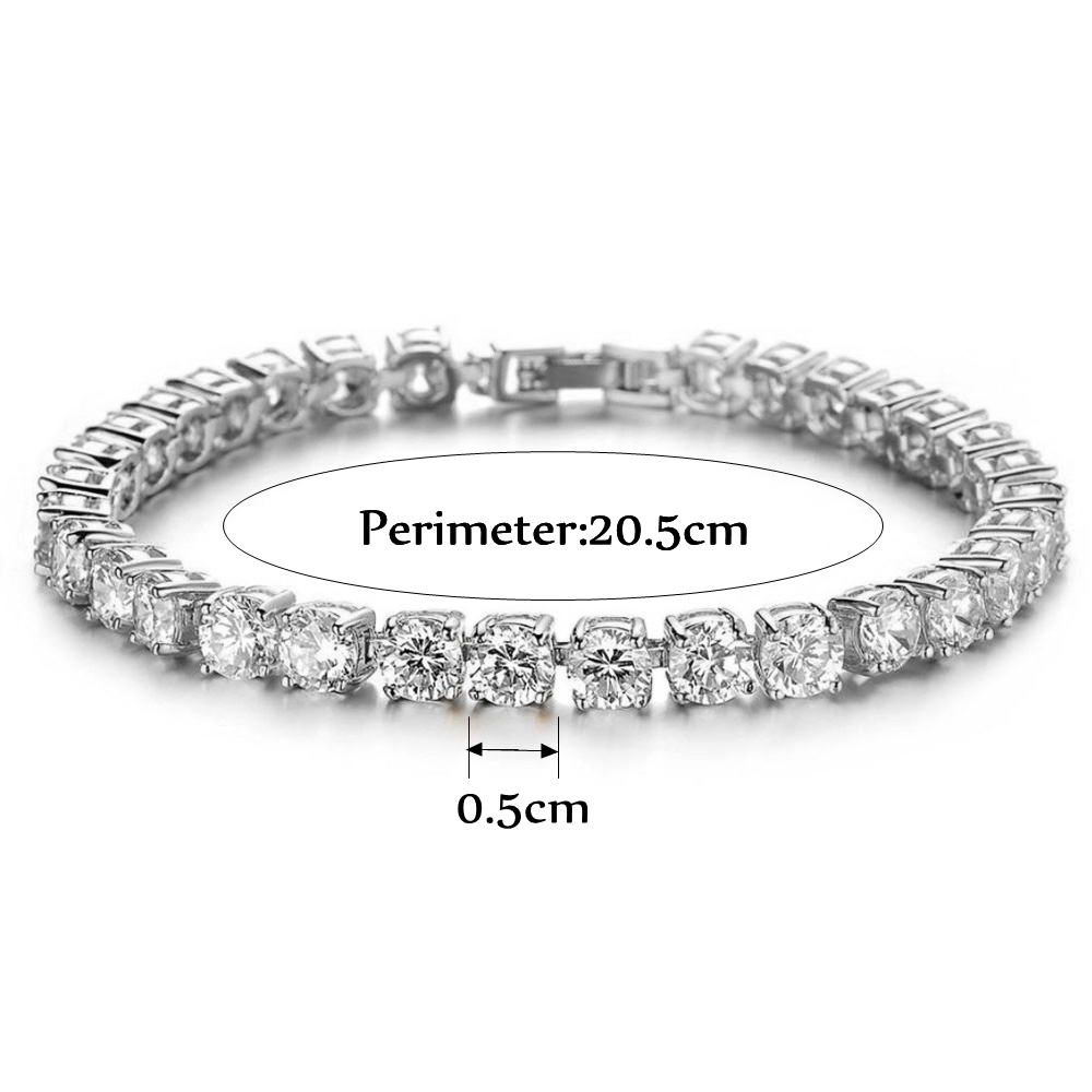 Dây Chuyền Mắt Xích Chiều Rộng 5mm Đính Đá Lấp Lánh Sang Trọng|Vòng Tay Đính Đá Nhiều Màu Sắc Thời Trang Phong Cách Hiphop Cho Nam Nữ