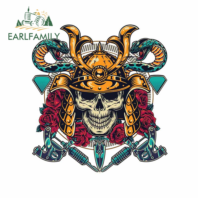 Đề Can Dán Trang Trí Xe Hơi Chống Trầy 13Cmx9.5Cm Hình Quái Vật samurai red