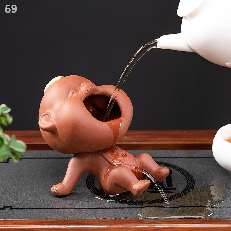 Pee Boy Zisha Tea Pet Trang trí Khay trà lớn Zen Little Monk Dễ thương Phụ kiện đạo Ý tưởng