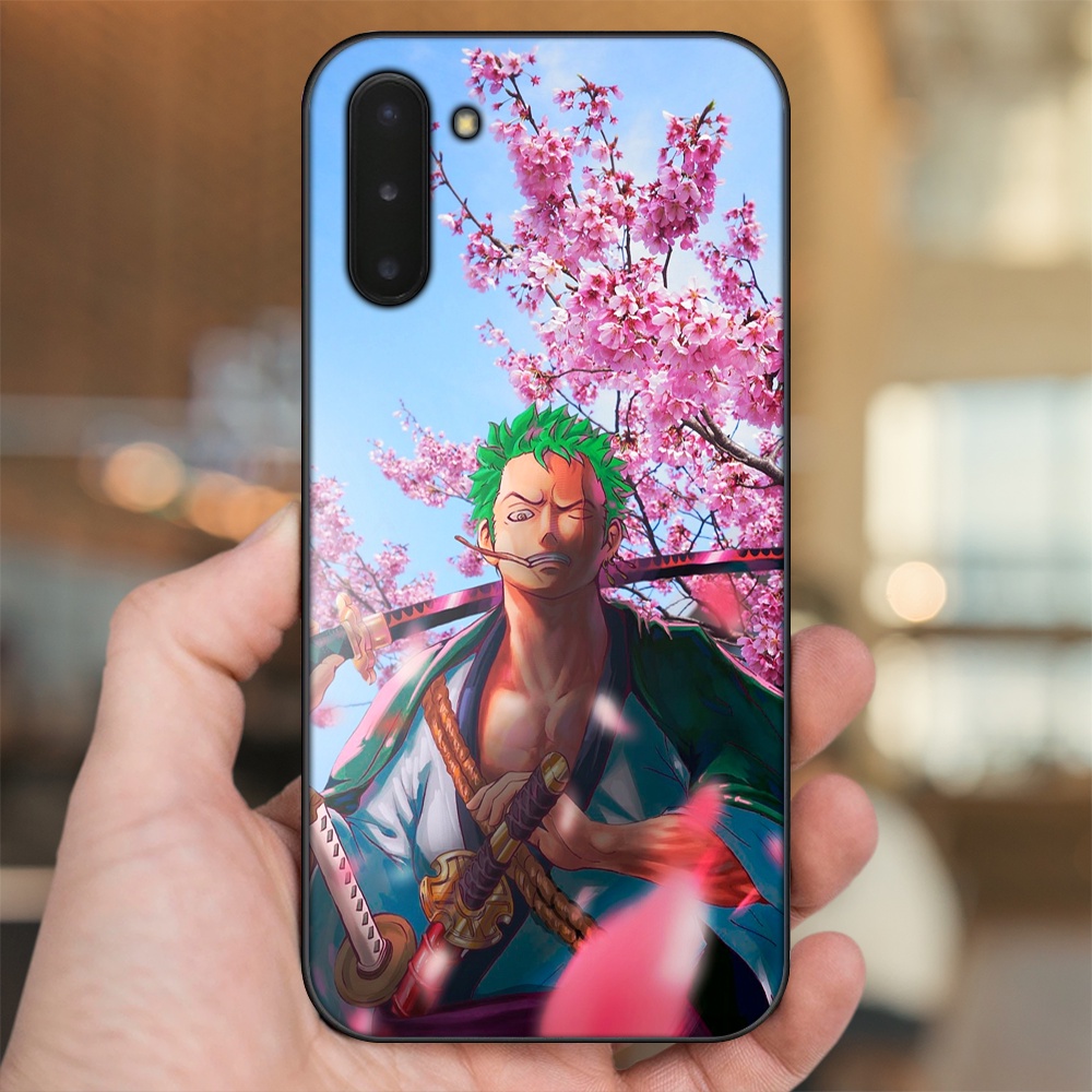Ốp lưng Samsung Note 10 viền đen in hình Zoro One Piece
