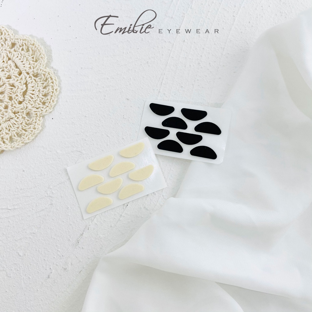 Set 4 cặp đệm đỡ mũi bằng mút xốp mỏng nhẹ hai màu Emilie eyewear phụ kiện thời trang