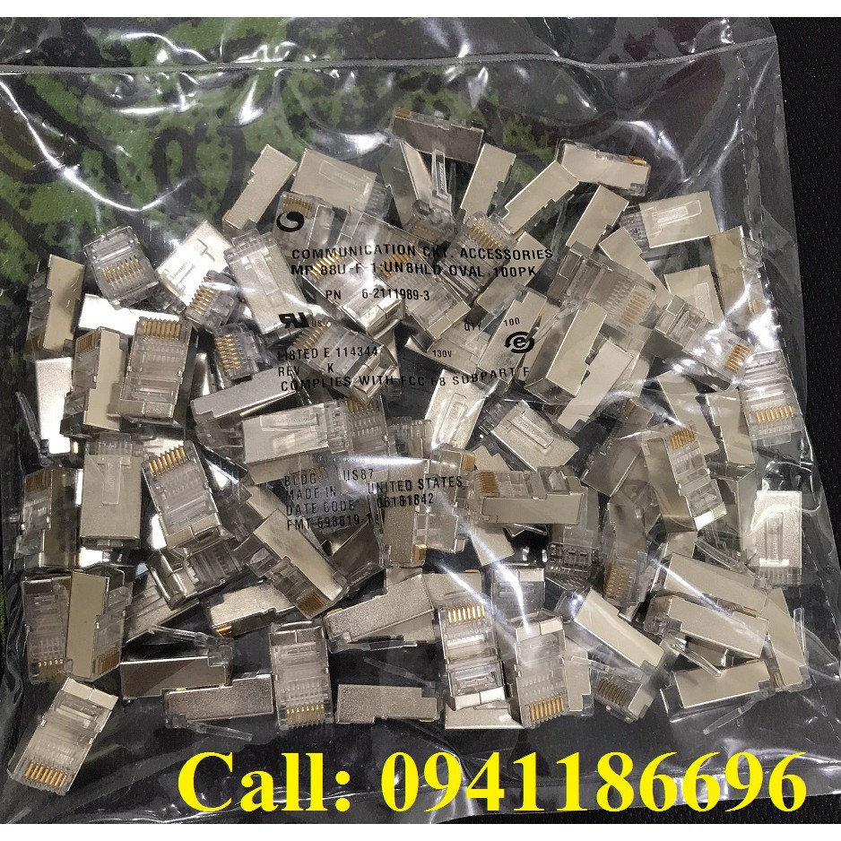 Đầu bấm hạt mạng bọc sắt chống nhiễu FTP RJ45 Cat5/cat6 CommScope