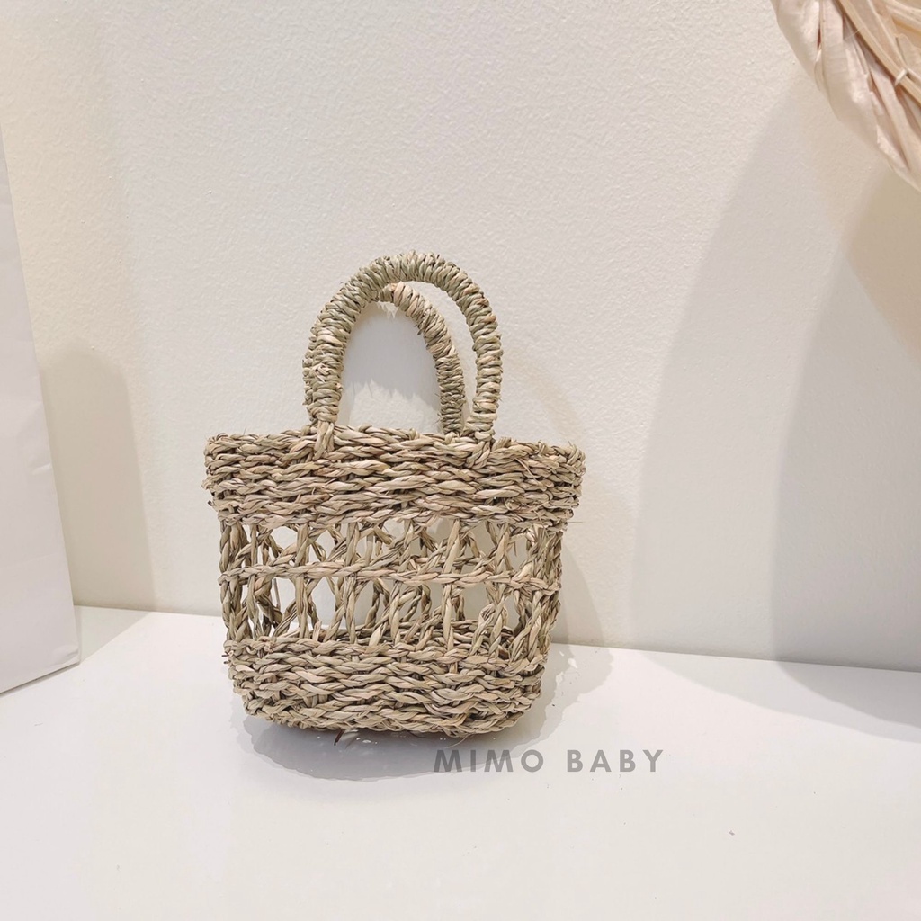 Túi cói mini phong cách hàn quốc đáng yêu cho bé gái Mimo baby TC06