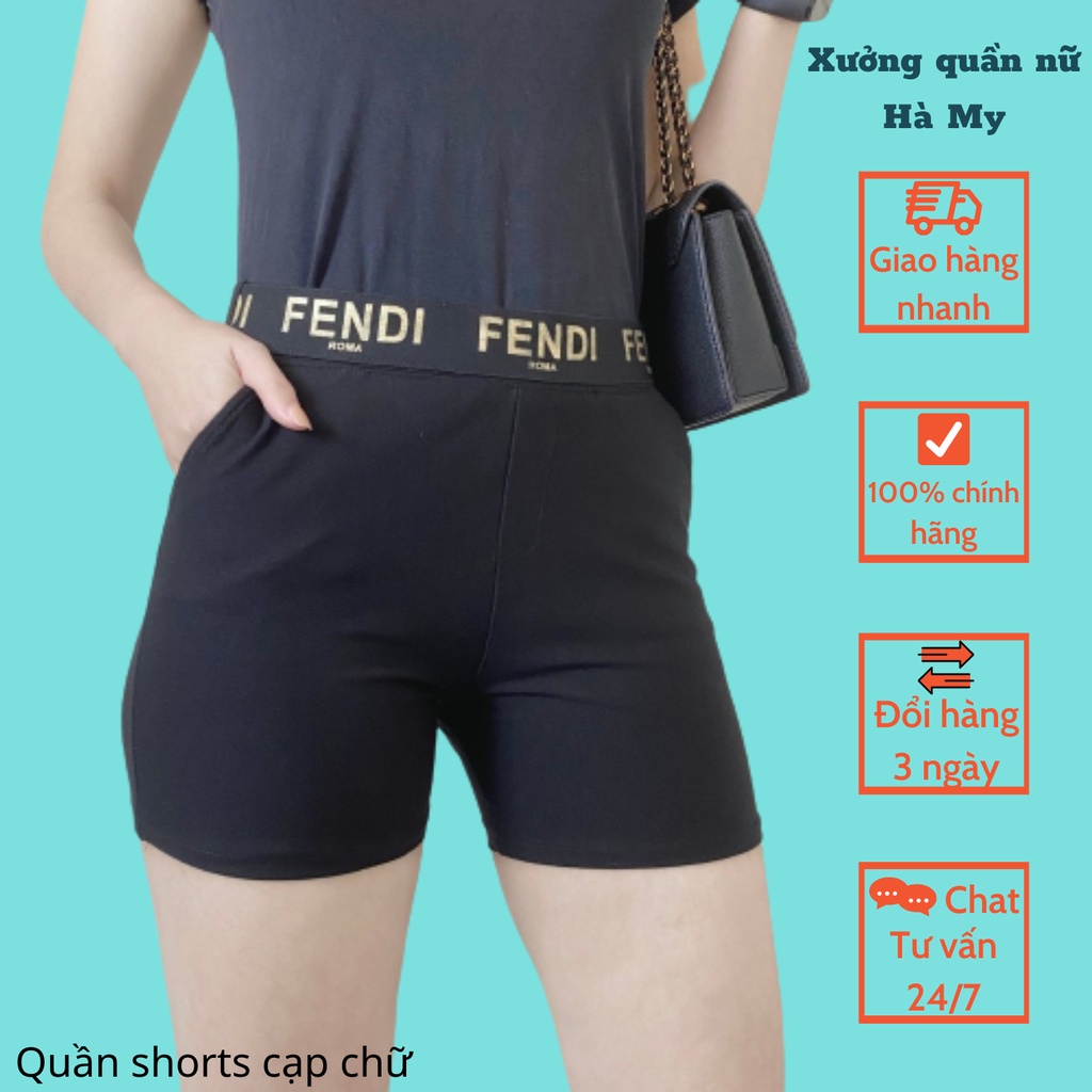 Quần short nữ chất Umi Hàn co giãn 4 chiều, quần đùi nữ cạp cao chun hoạ tiết siêu hót | BigBuy360 - bigbuy360.vn