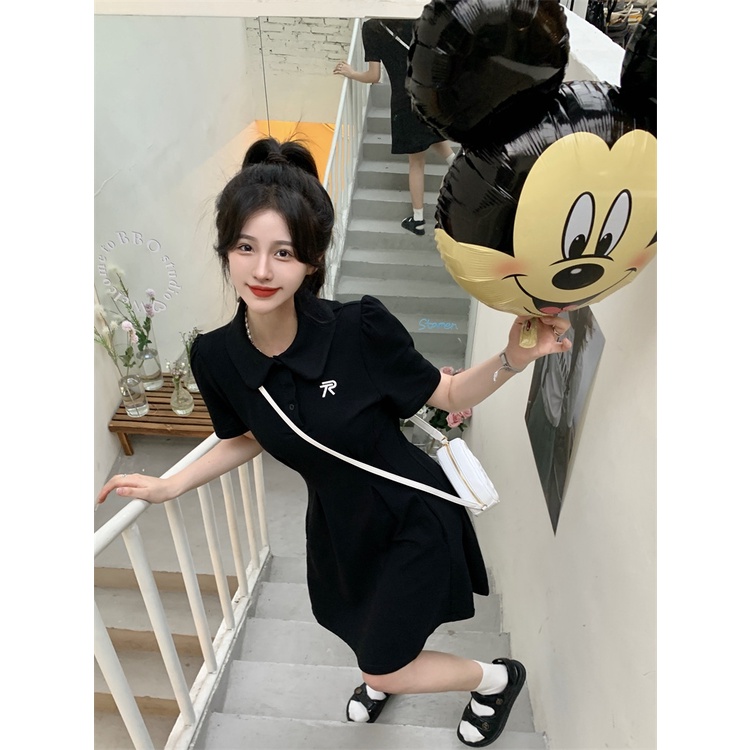 Đầm Thun polo Dáng Chữ A Ôm Eo Thời Trang Hàn Quốc Cho Nữ